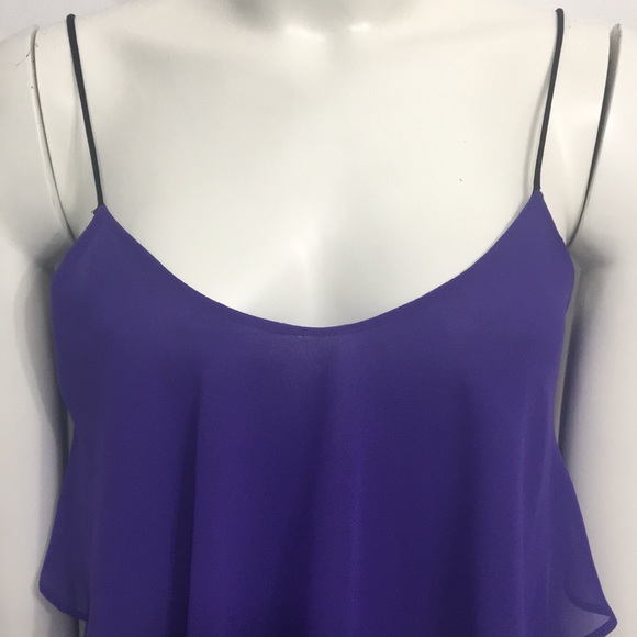Honey Punch Sheer Layered Purple Tank Top Small - Picture 2 of 5